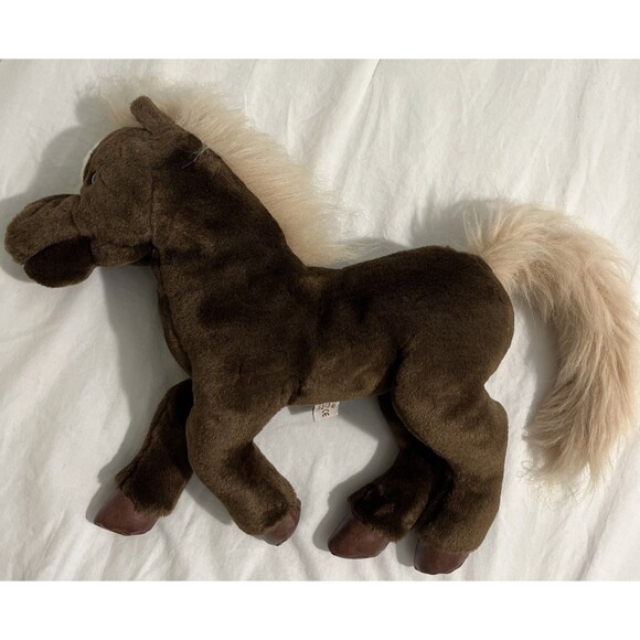 Folkmanis Brown Horse Puppet 18" Full Body Plush Stuffed Folktails Cream Mane - Picture 1 of 9